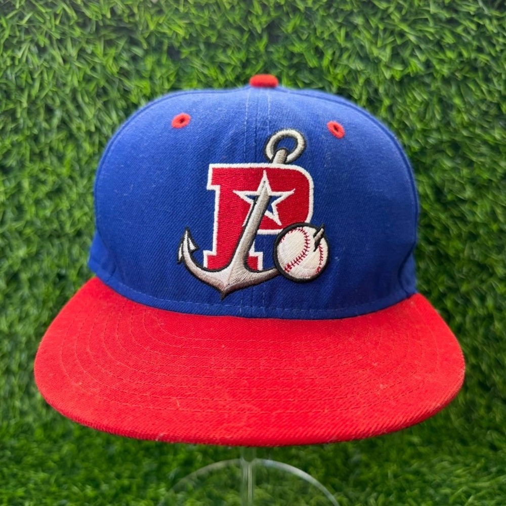 New Era Stockton Ports Hat Men 7 1/4 Fitted 59FIFTY Blue Red MiLB Baseball Cap